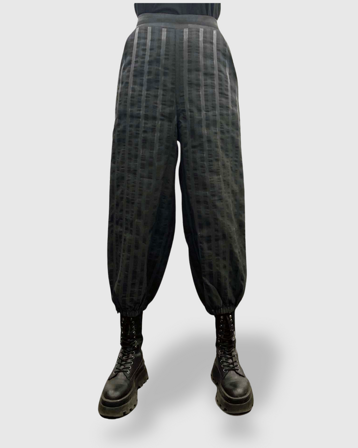 Ozai N Ku Noctra Lantern Trouser, Black Stripes