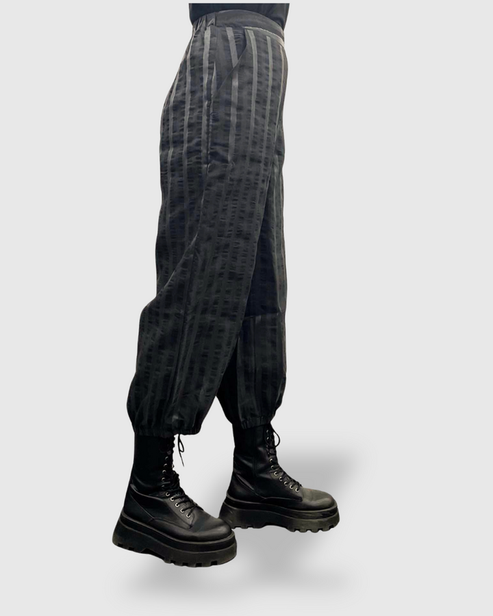 Ozai N Ku Noctra Lantern Trouser, Black Stripes