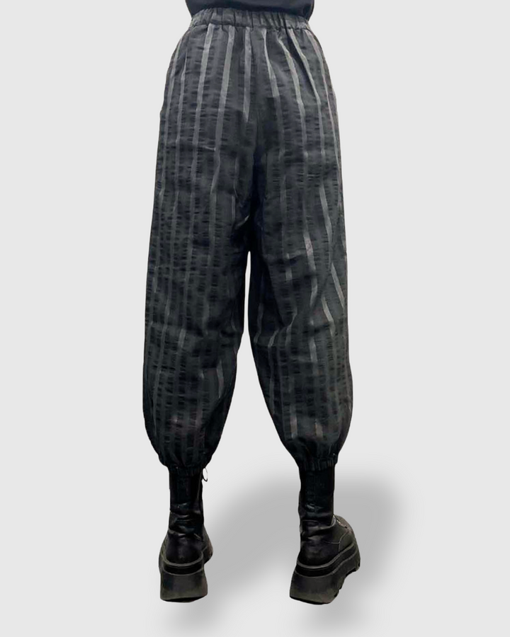 Ozai N Ku Noctra Lantern Trouser, Black Stripes
