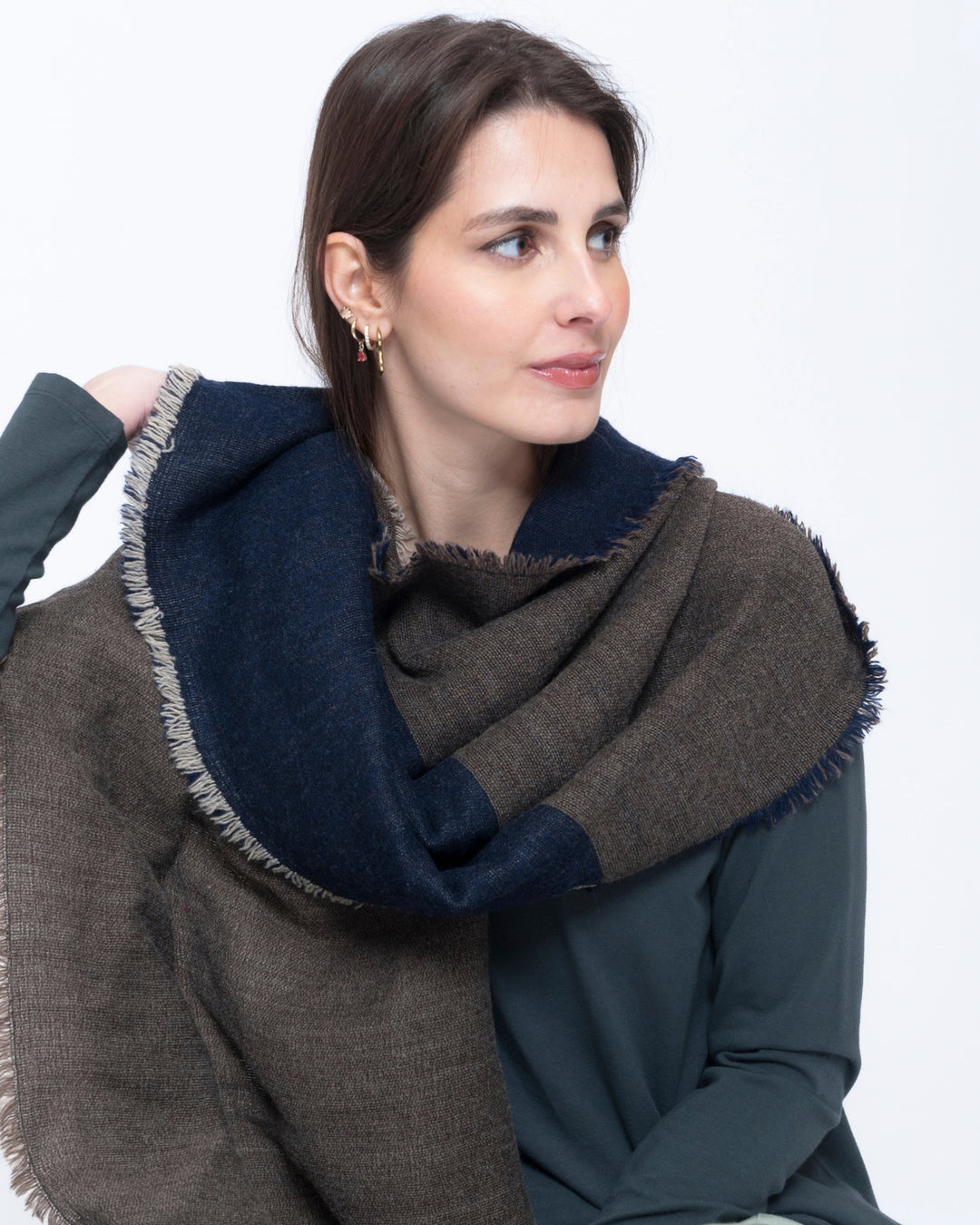Blueberry Colorblock Scarf, Navy Mix