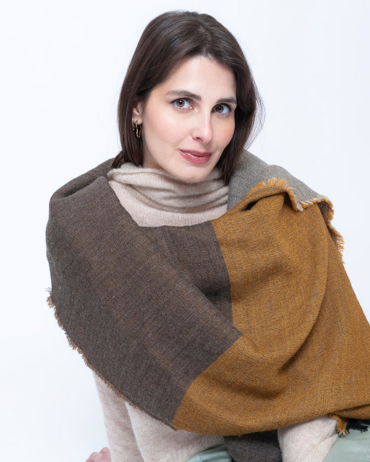 Blueberry Colorblock Scarf, Yellow Mix