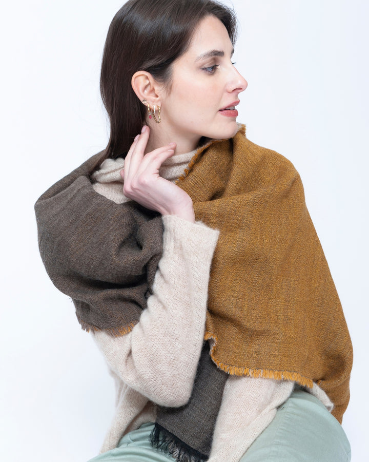 Blueberry Colorblock Scarf, Yellow Mix