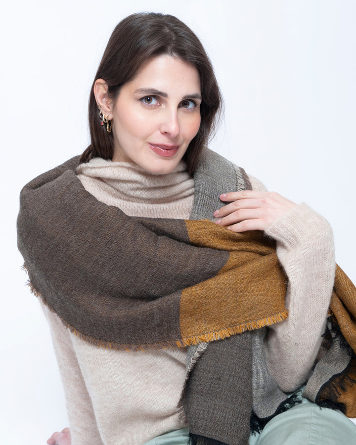 Blueberry Colorblock Scarf, Yellow Mix