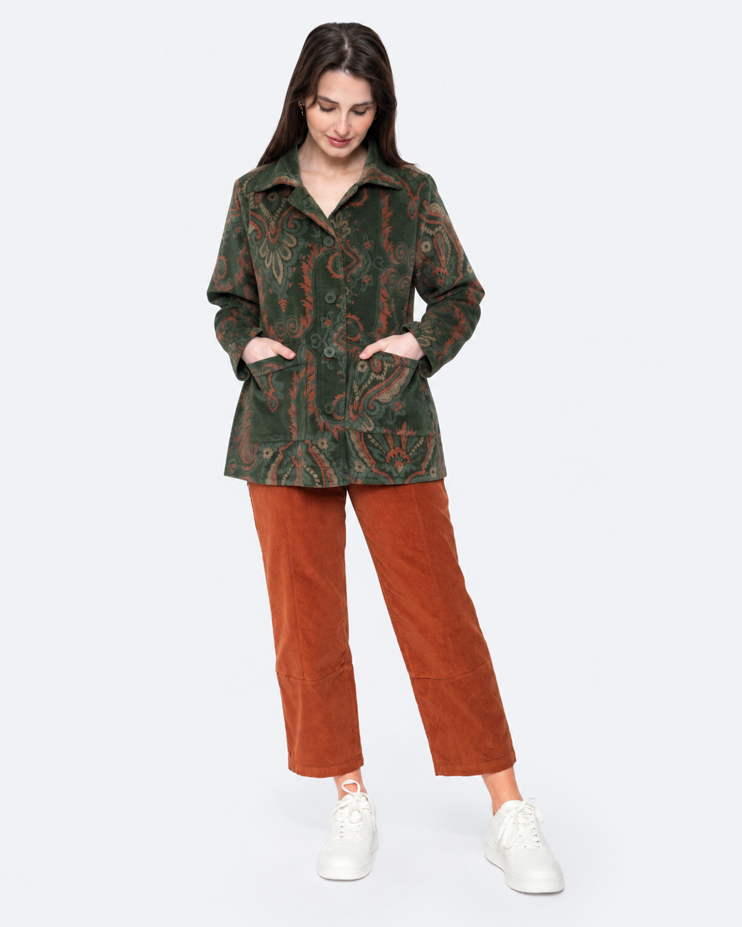 Blueberry Cord Ankle Trouser, Amber
