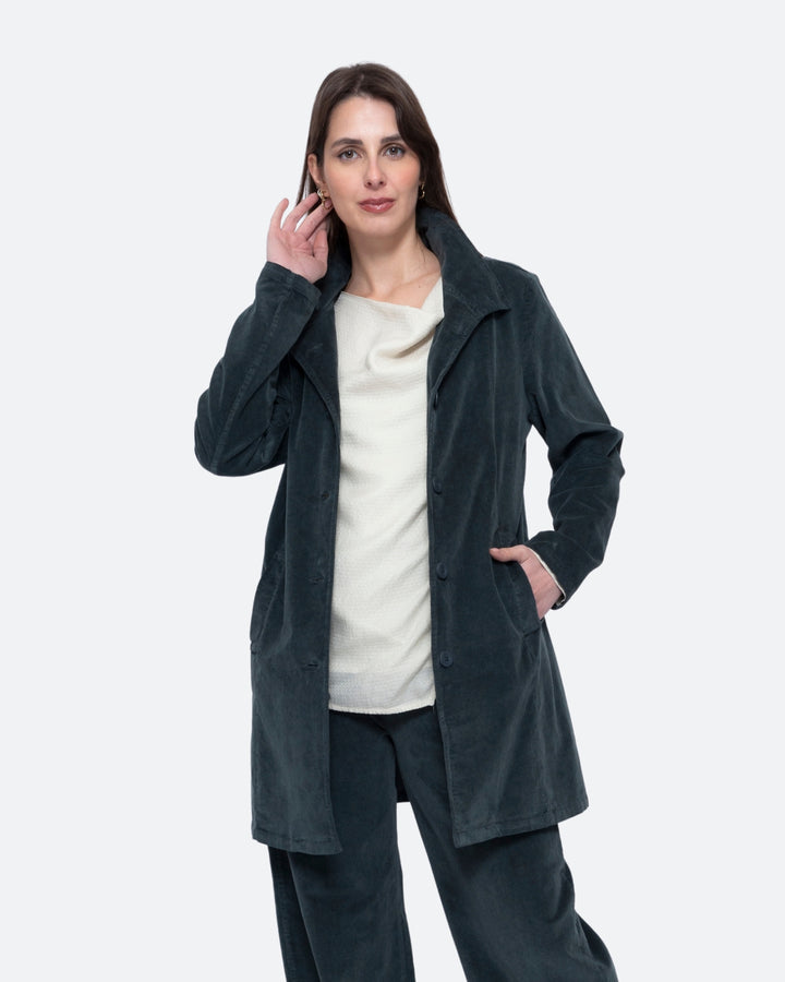 Blueberry Cord Midi Jacket, Anthracite