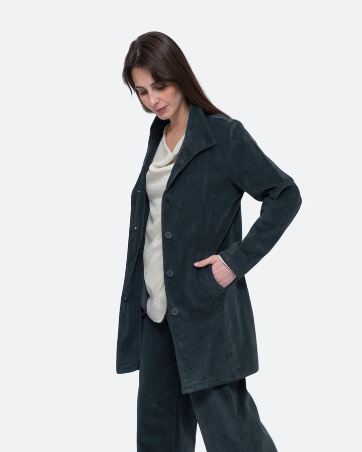 Blueberry Cord Midi Jacket, Anthracite
