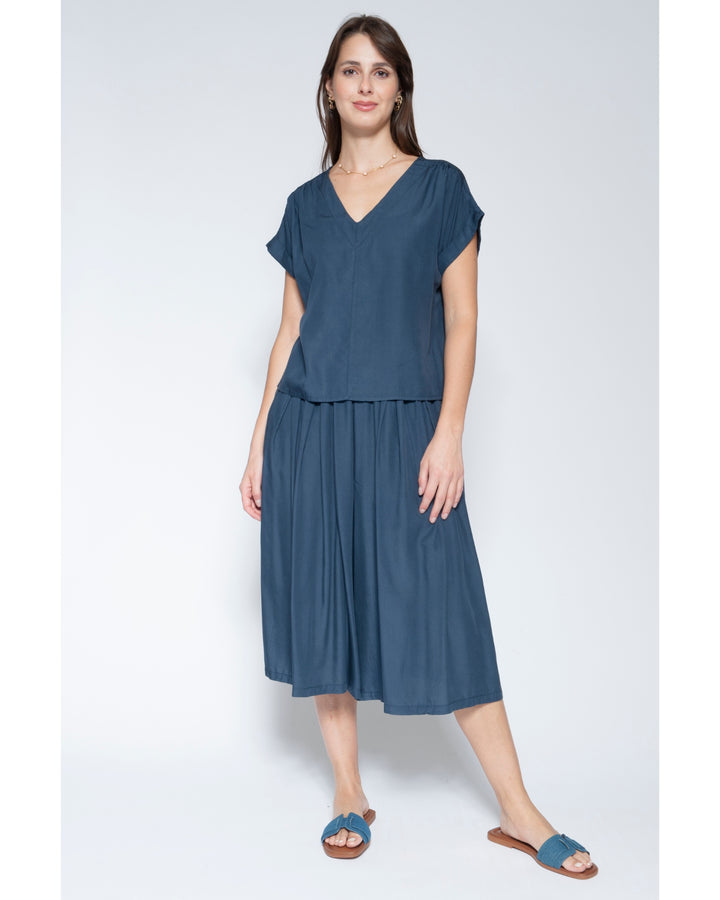 Blueberry Palazzo Capris, Navy