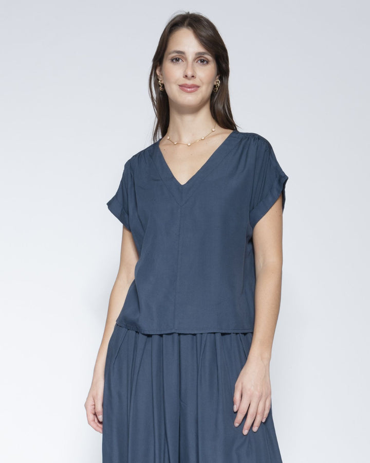 Blueberry Linger Top, Navy