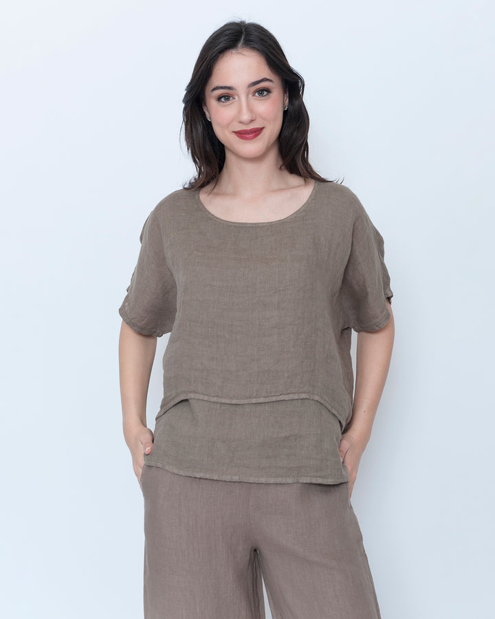 Blueberry Light Layers Top, Latte