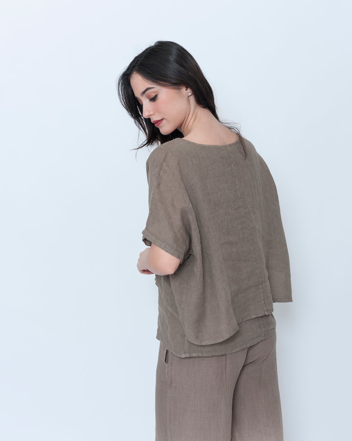 Blueberry Light Layers Top, Latte