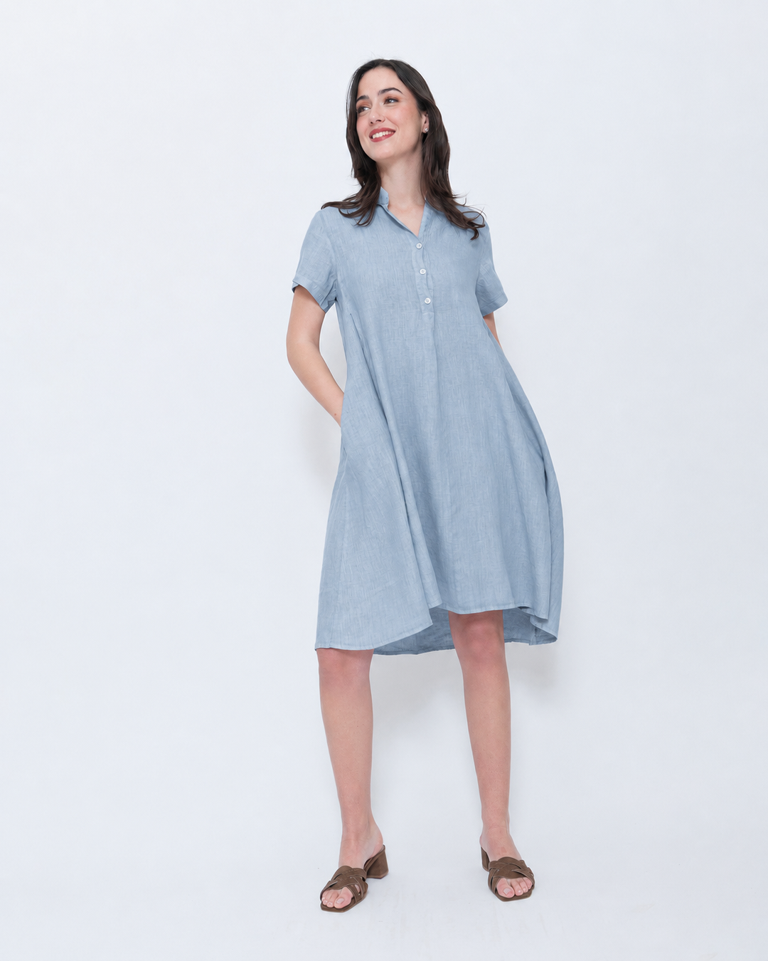 pale blue swing dress The Jane Swing Dress in Sky Blue Vintage Diva