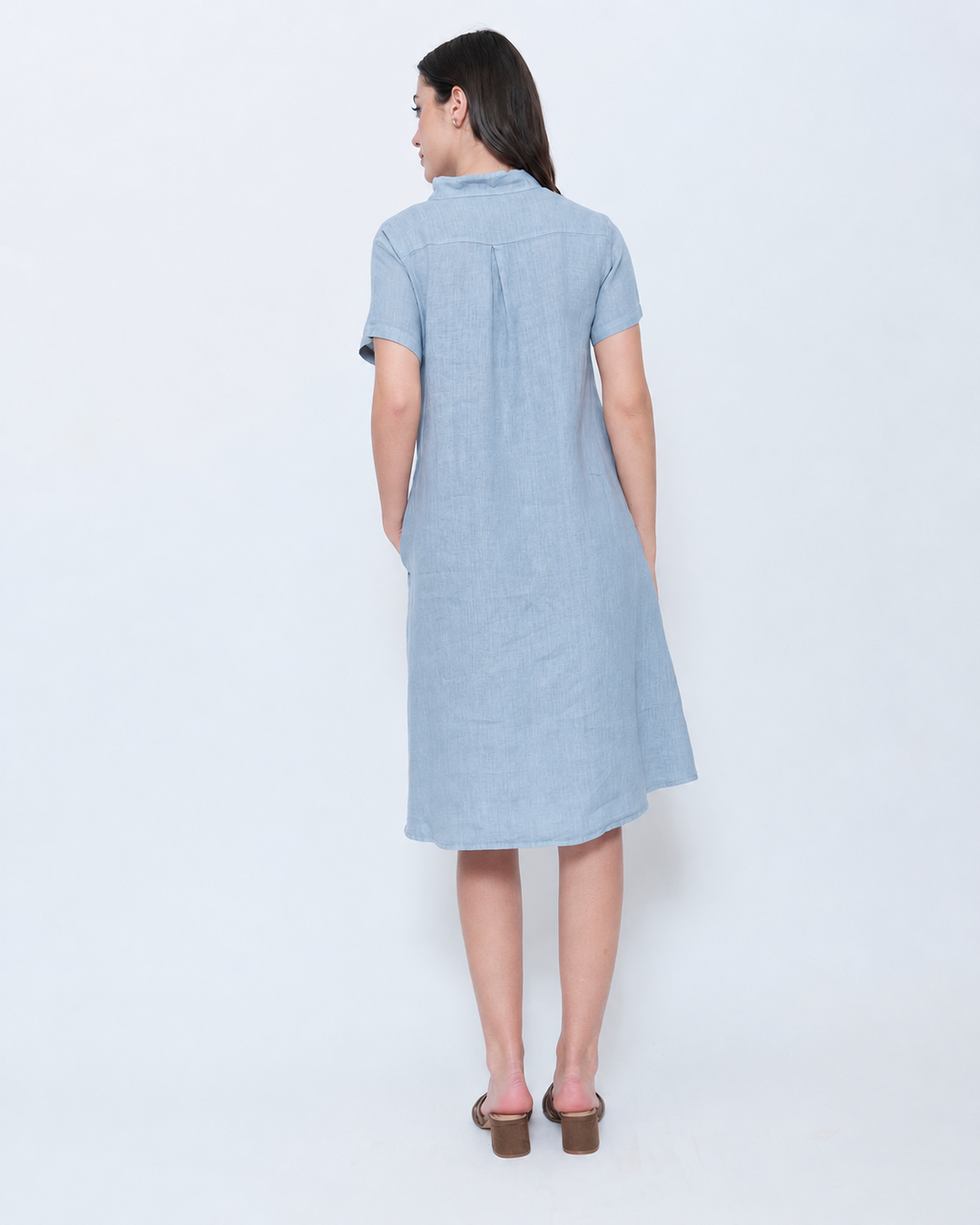 Blueberry Collared Swing Dress, Sky