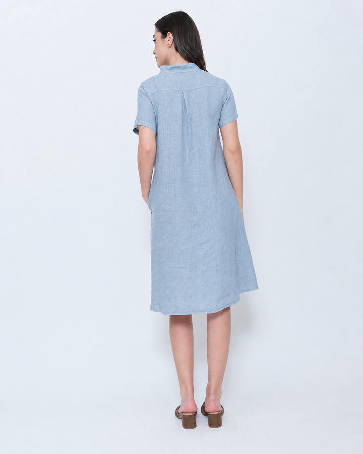 Blueberry Collared Swing Dress, Sky