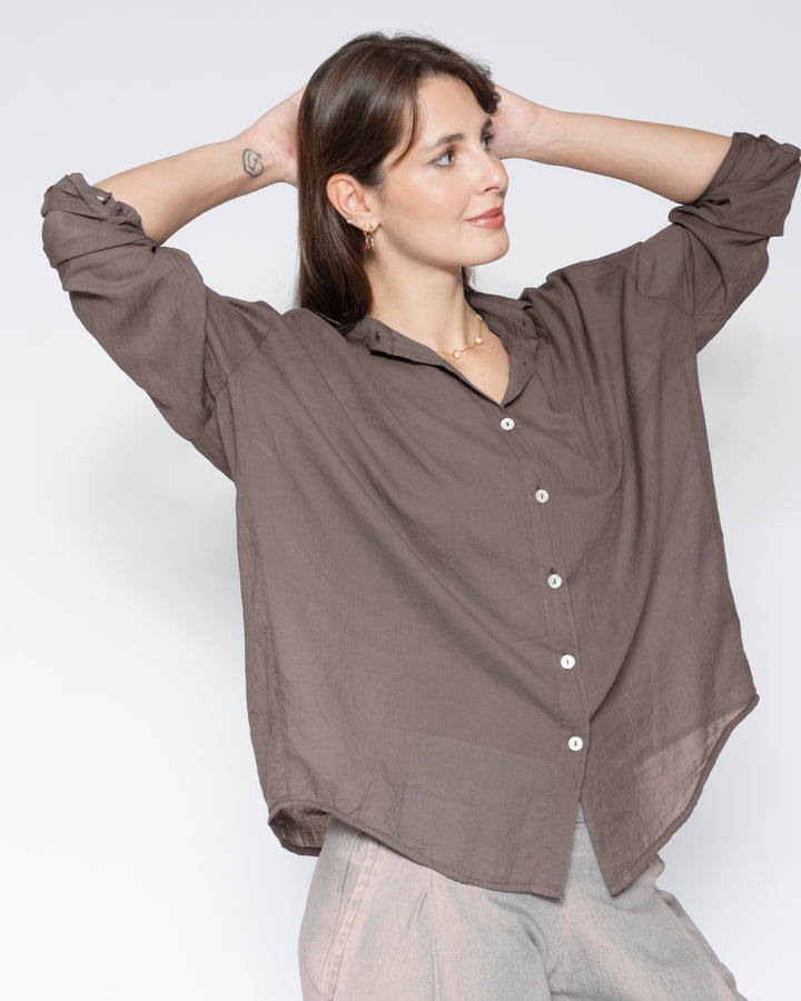 Blueberry Airy Shirt, Latte