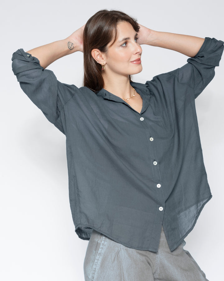 Blueberry Airy Shirt, Slate