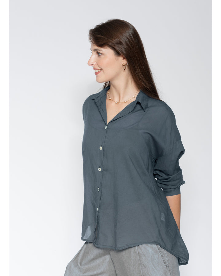 Blueberry Airy Shirt, Slate