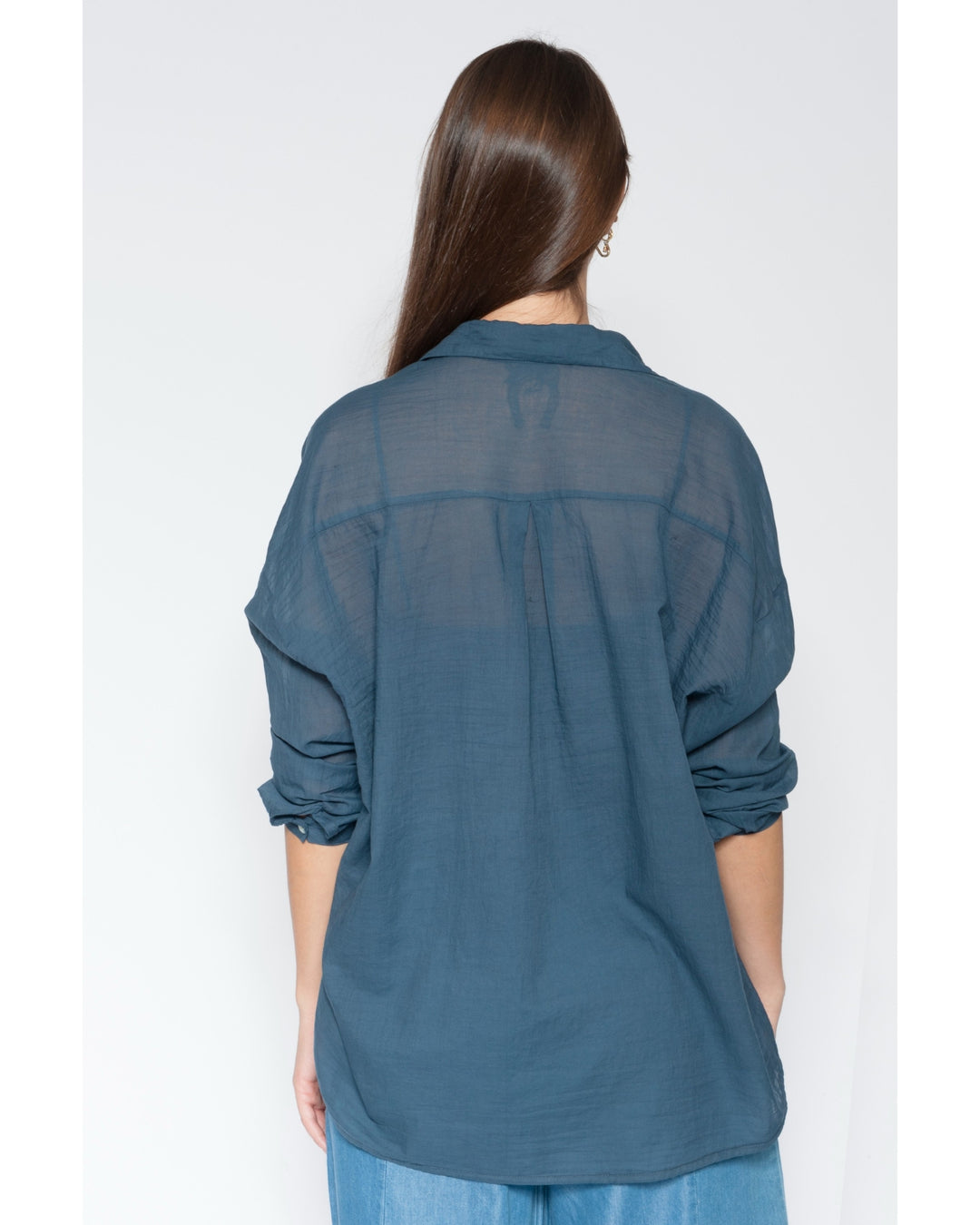 Blueberry Airy Shirt, Navy