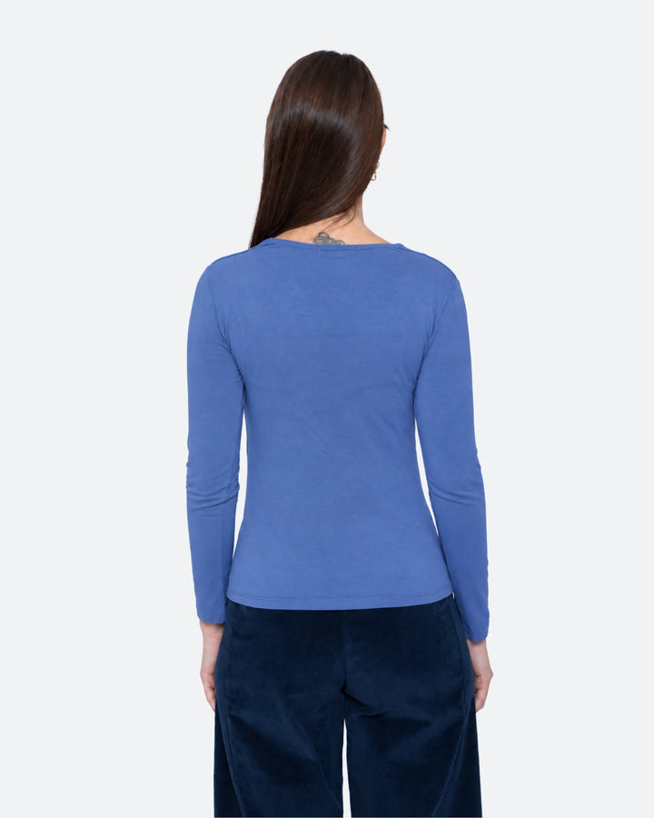 Blueberry Essential Square Neck Top, Blue Ice