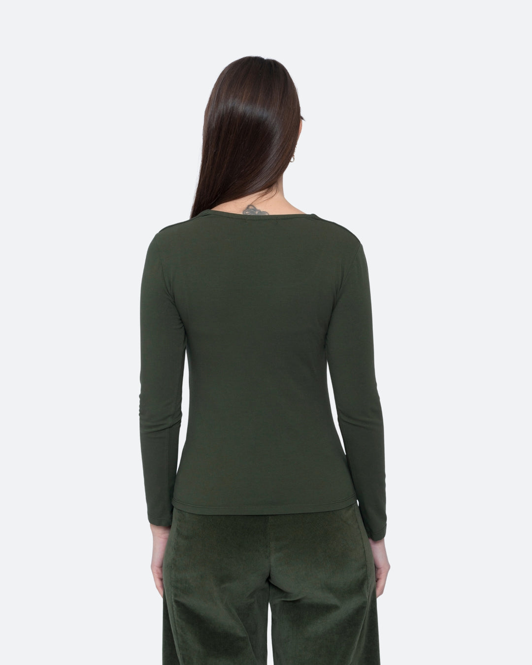 Blueberry Essential Square Neck Top, Moss