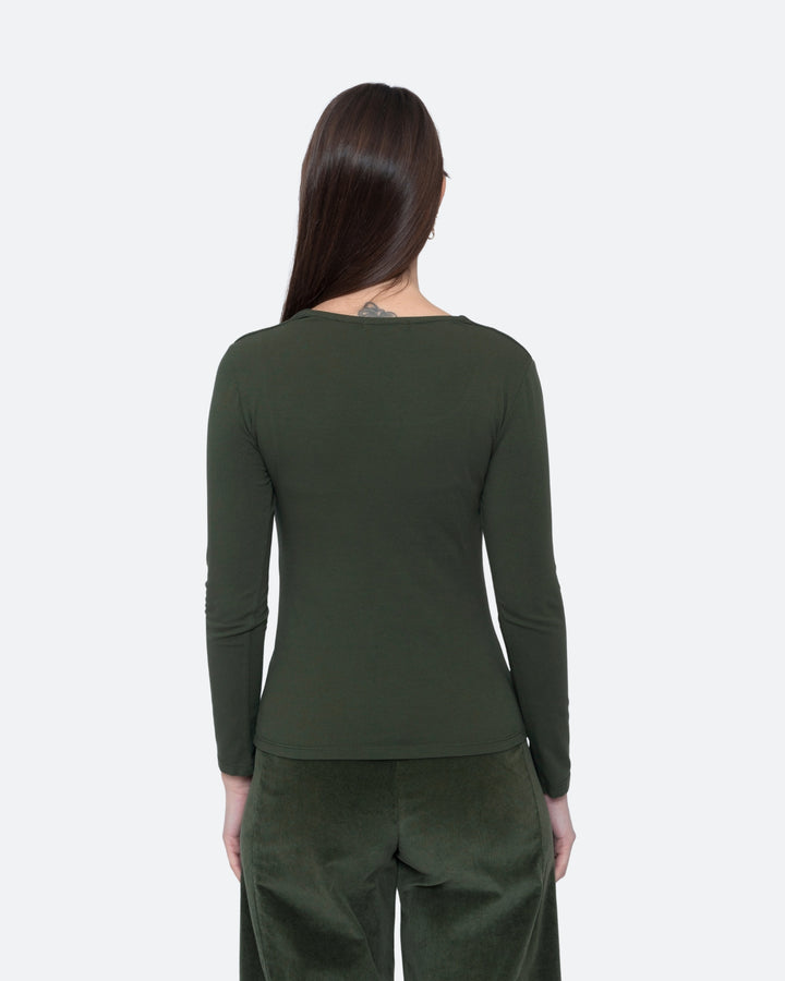 Blueberry Essential Square Neck Top, Moss