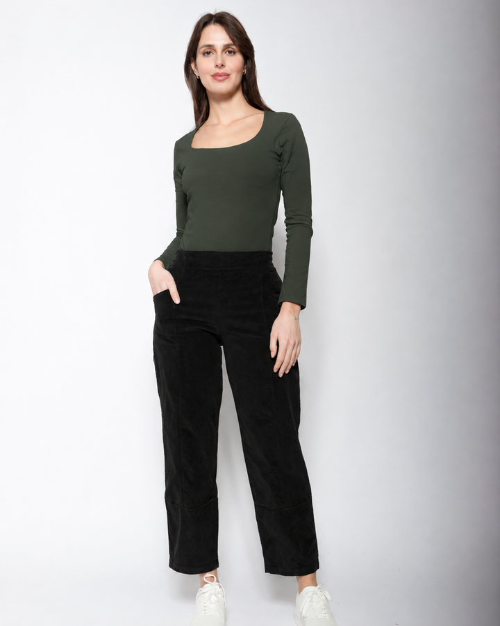 Blueberry Essential Square Neck Top, Moss