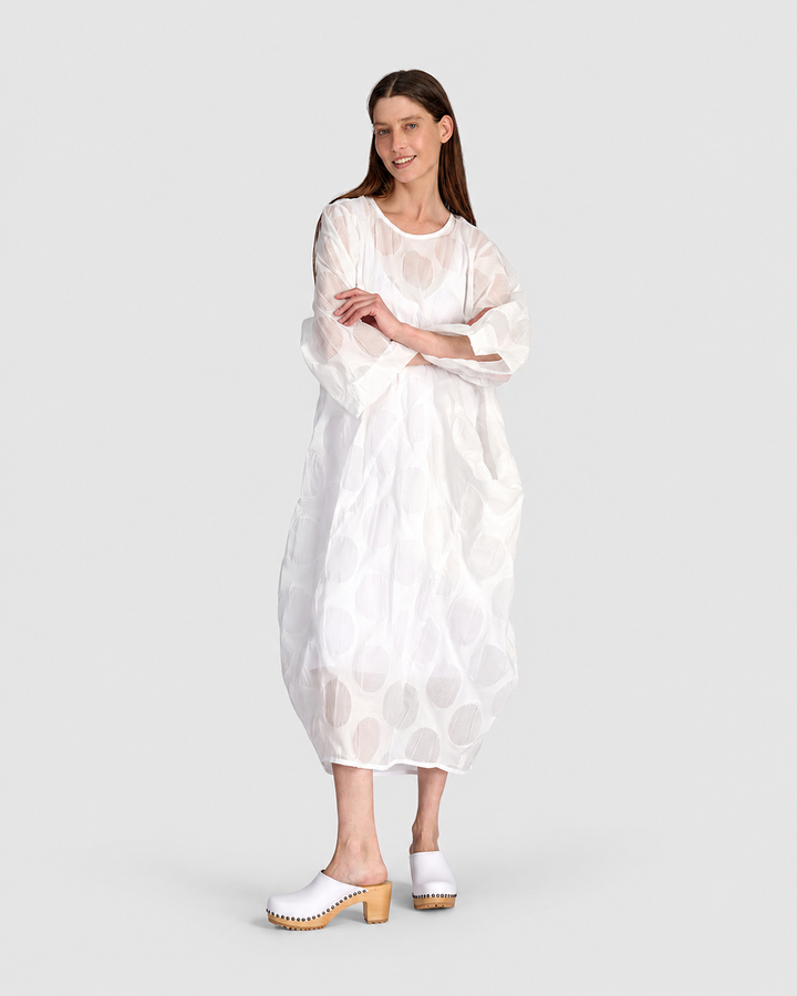 Lucent Oversized Dress, Sheer White