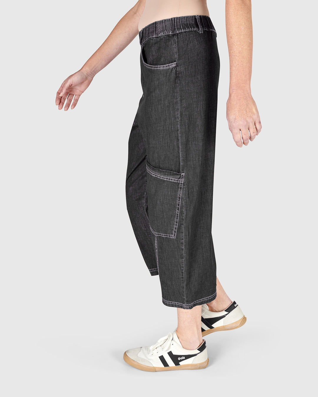 Palma Capri Pants, Black Denim