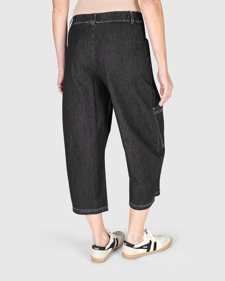 Palma Capri Pants, Black Denim