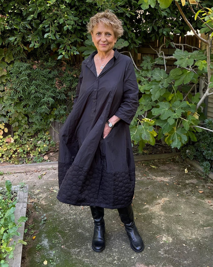 Christine Shirt Dress, Black