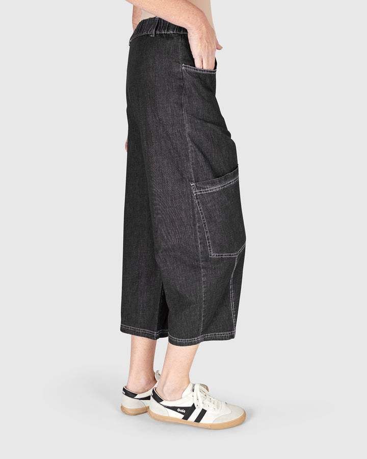 Palma Capri Pants, Black Denim