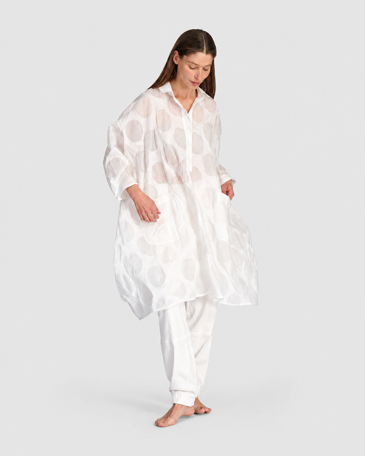 Evanescent Oversized Shirt, Sheer White