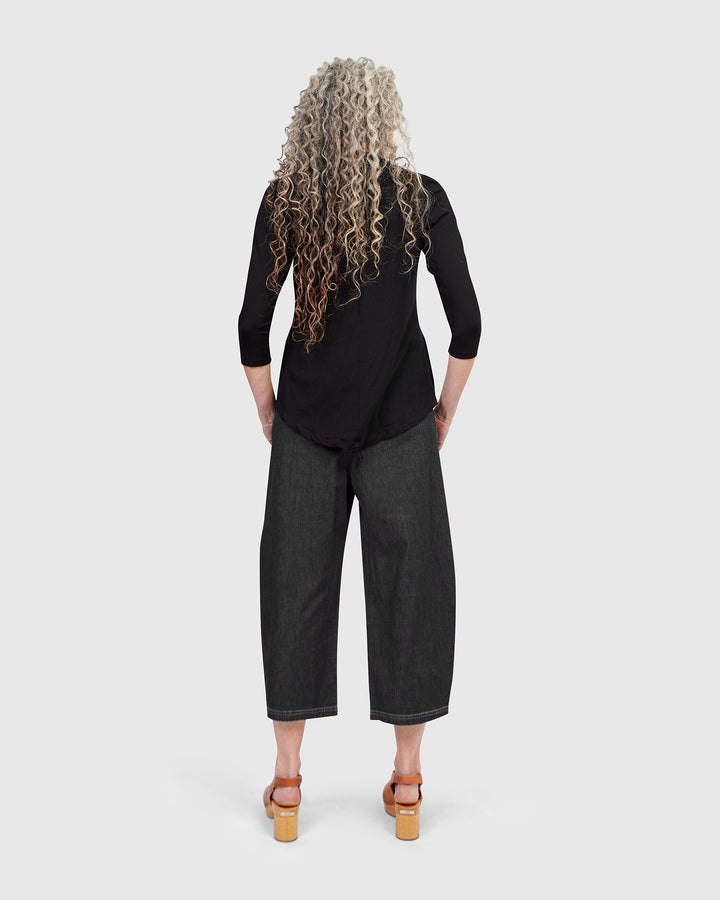 Palma Capri Pants, Black Denim