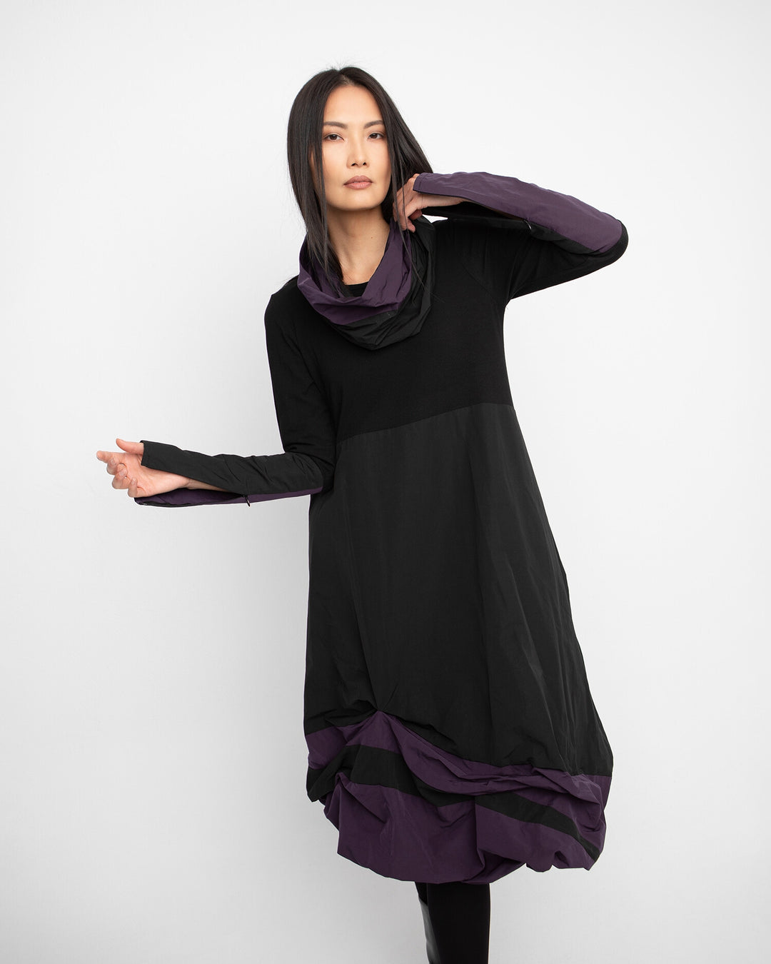 Ozai N Ku Aurora Dress and Cowl, Purple