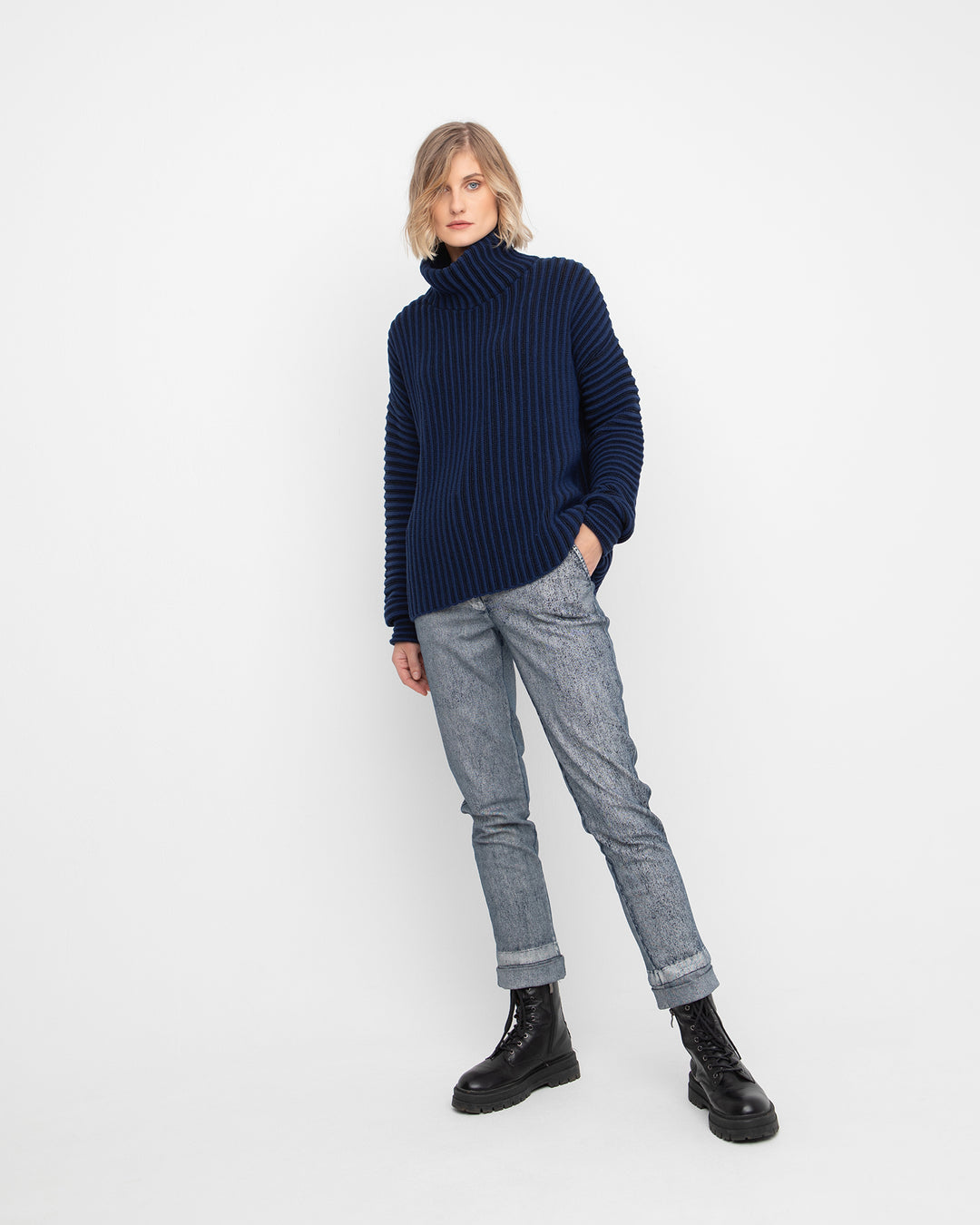 Ozai N Ku Fisherman Sweater, Blue