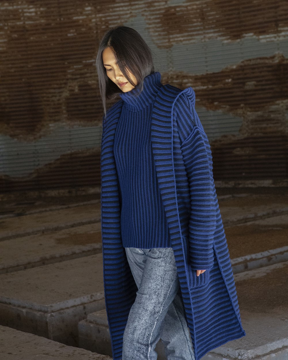 Ozai N Ku Fisherman Sweater, Blue