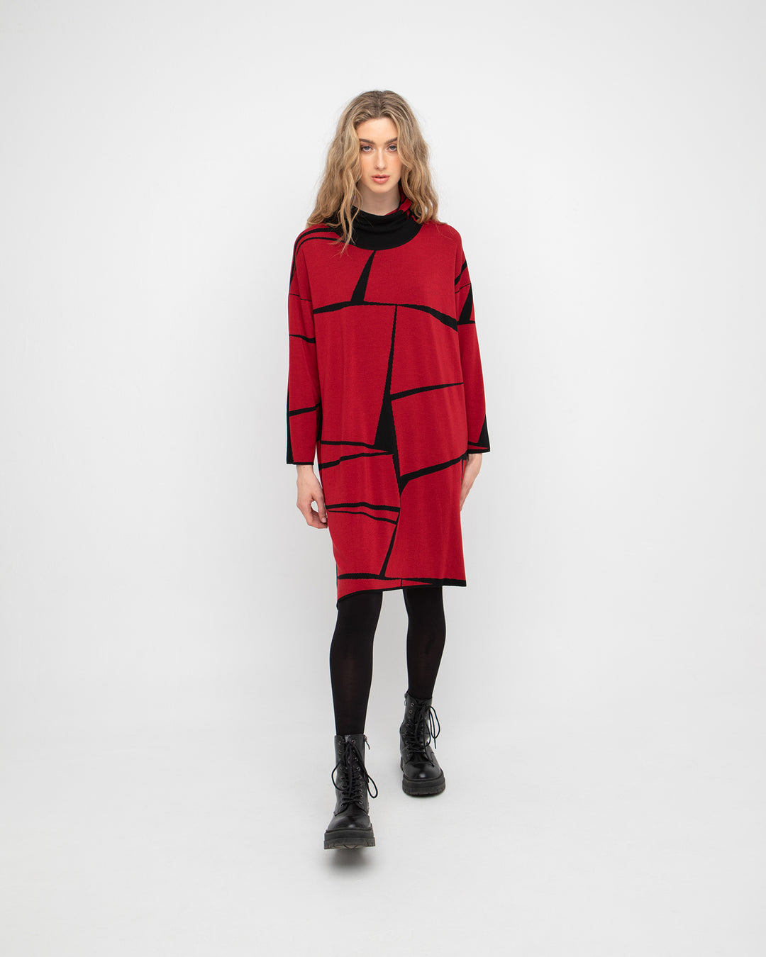 Ozai N Ku Reversible Sweater Dress, Red Alembika U.S. Ozai N Ku Reversible Sweater Dress, Red Alembika U.S.