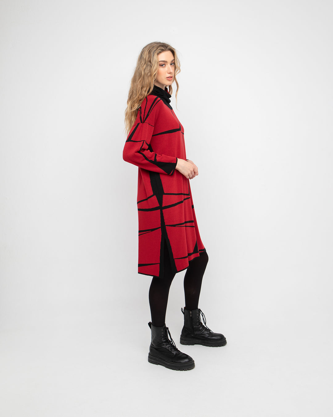 red and black plaid sweater dress followme Ugly Christmas Holiday Sweater Dress 6872-225-M (Buffalo Plaid Dress, Small)