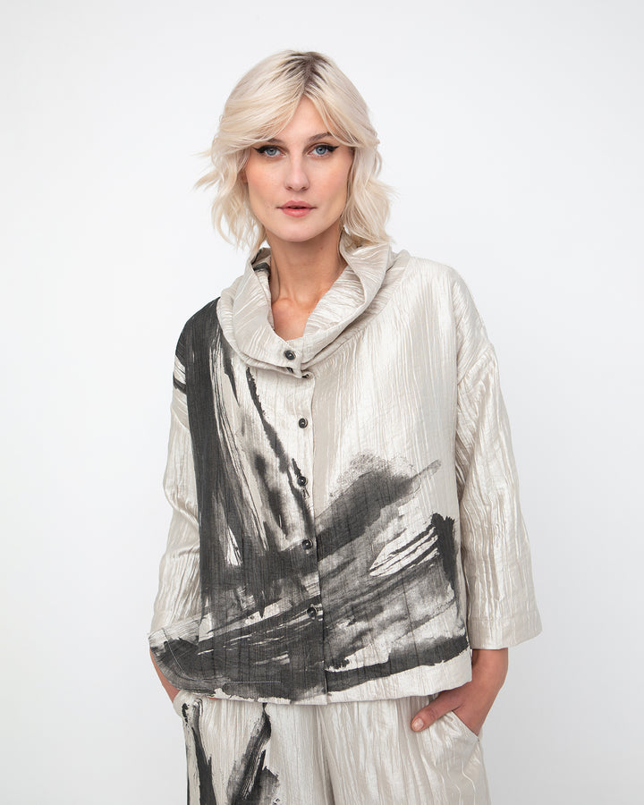 Ozai N Ku Boreas Shimmer Shirt, Ivory