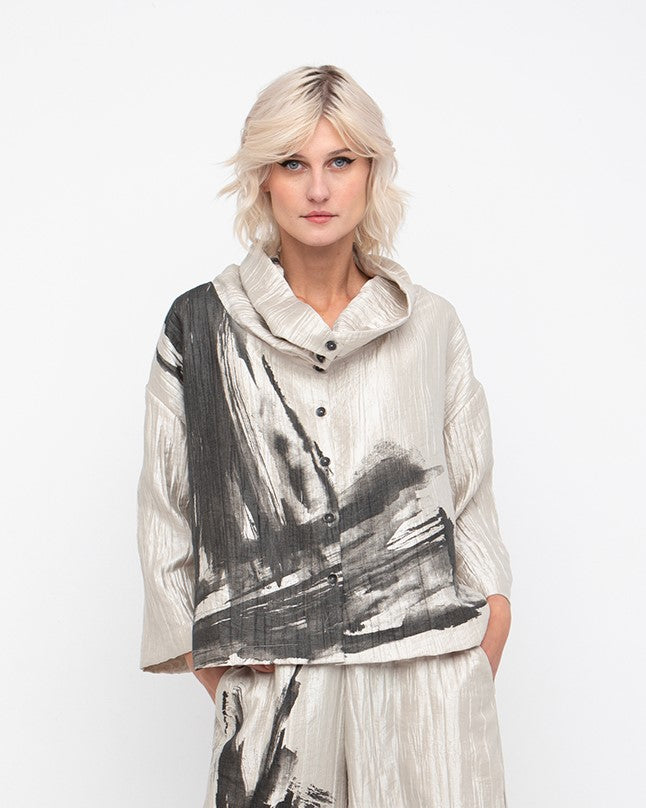 Ozai N Ku Boreas Shimmer Shirt, Ivory
