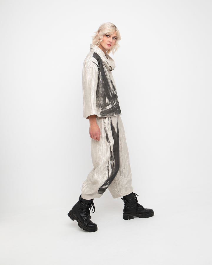 Ozai N Ku Rora Shimmer Trouser, Ivory