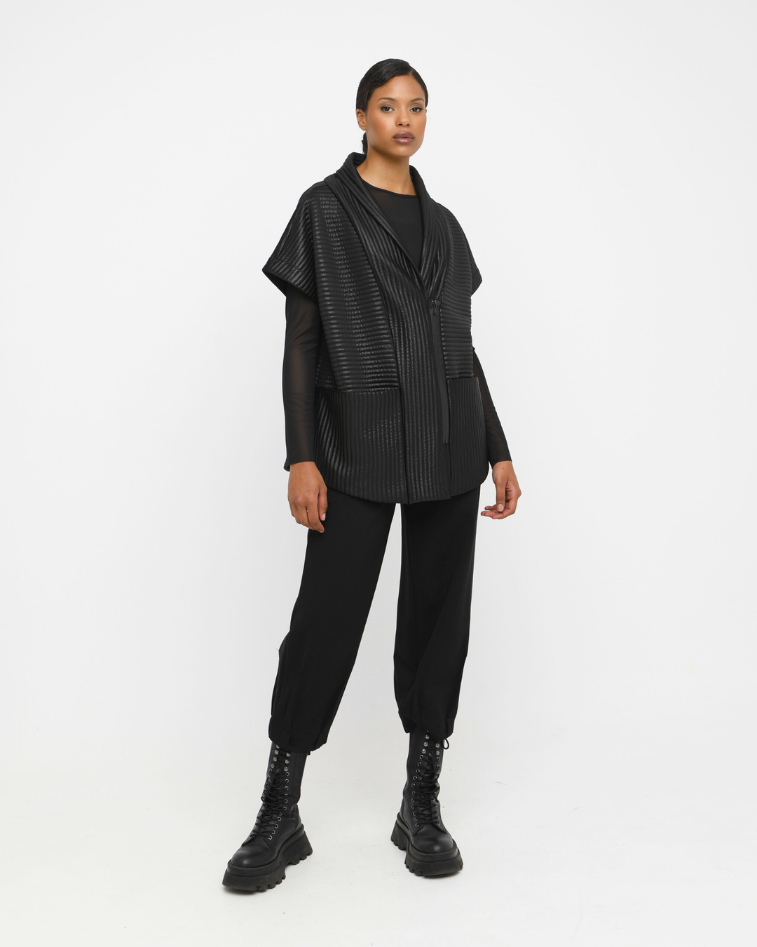 Ozai N Ku Lethe Ribbed Vest, Black