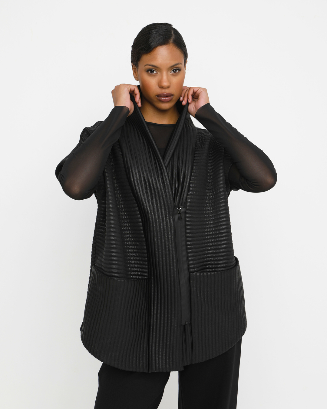 Ozai N Ku Lethe Ribbed Vest, Black