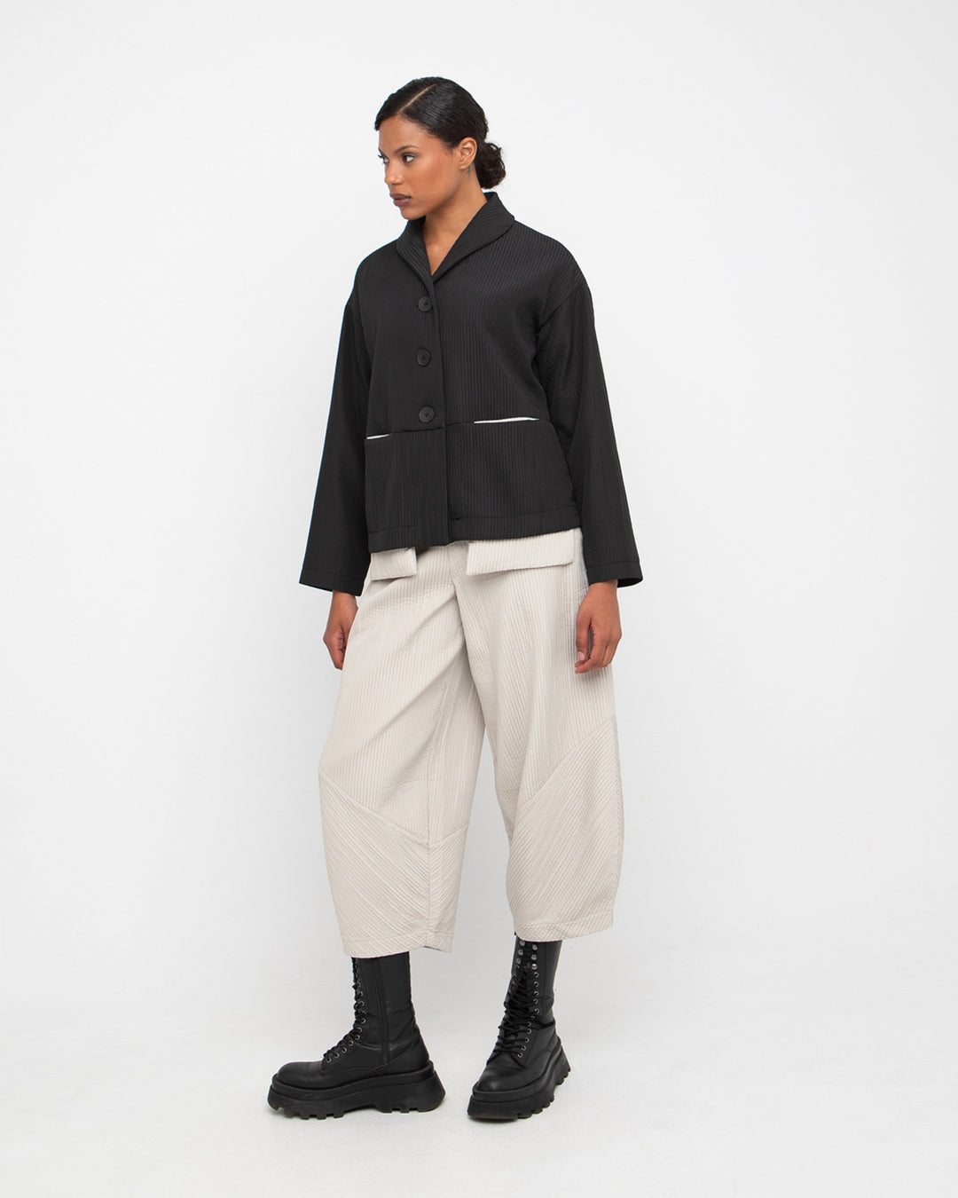 Ozai N Ku Chione Pleated Lantern Pant, Ice