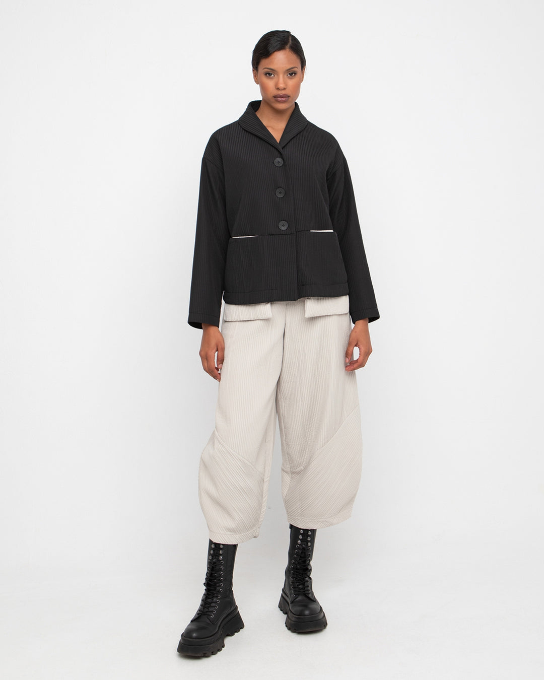 Ozai N Ku Chione Pleated Lantern Pant, Ice