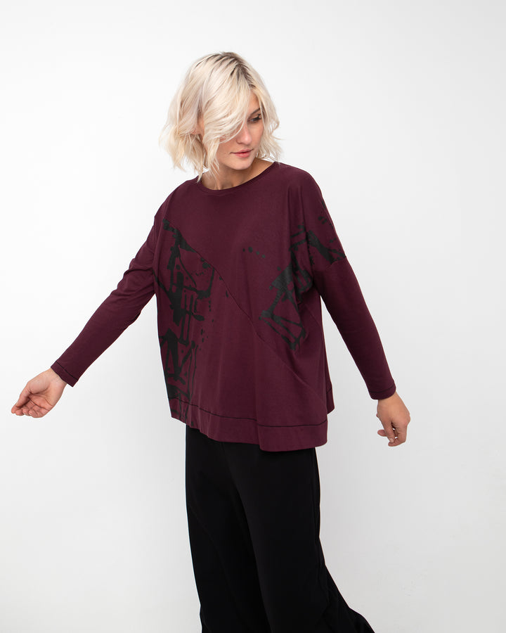 Ozai N Ku Port Tee, Burgundy
