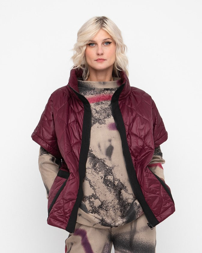 Ozai N Ku Dione Cinch Reversible Vest, Burgundy