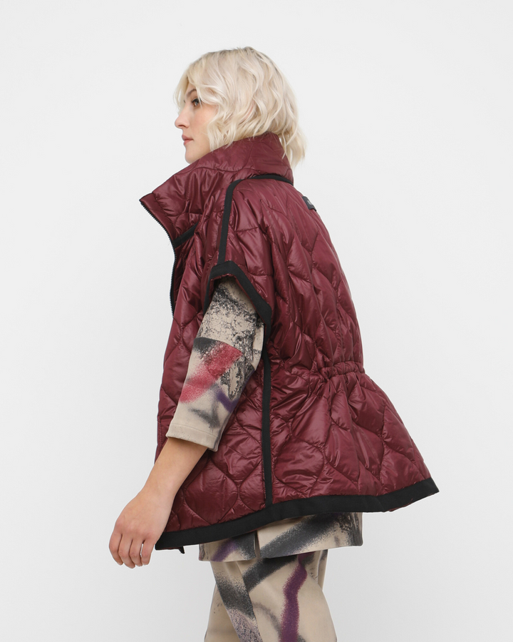 Ozai N Ku Dione Cinch Reversible Vest, Burgundy