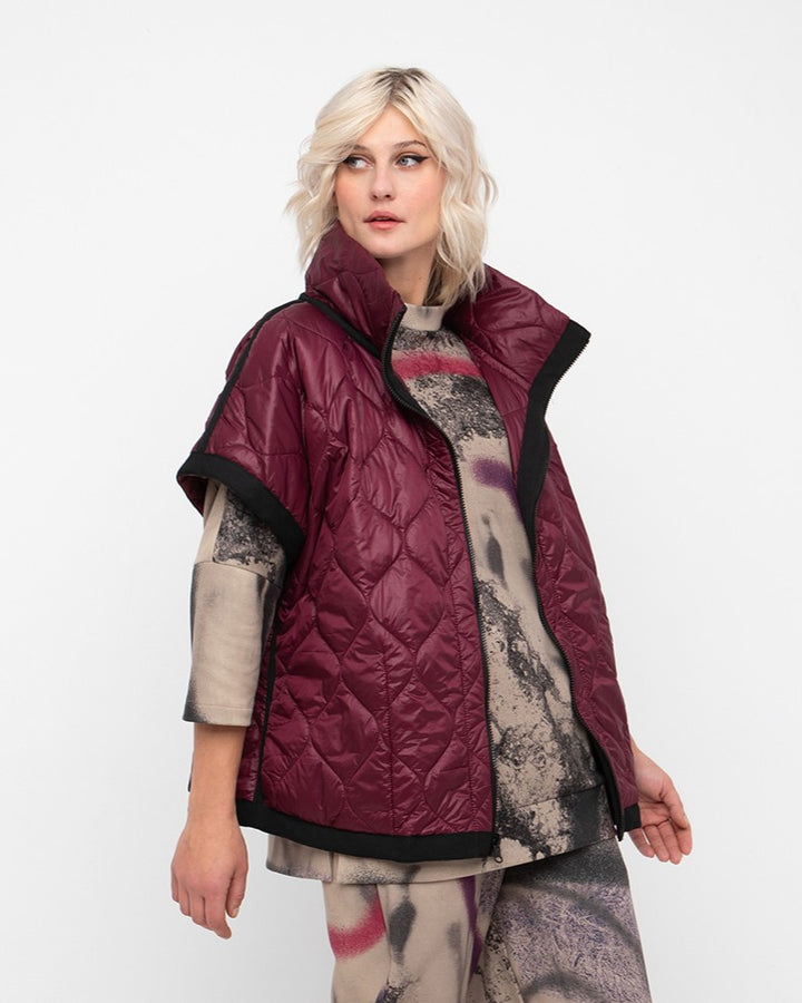 Ozai N Ku Dione Cinch Reversible Vest, Burgundy