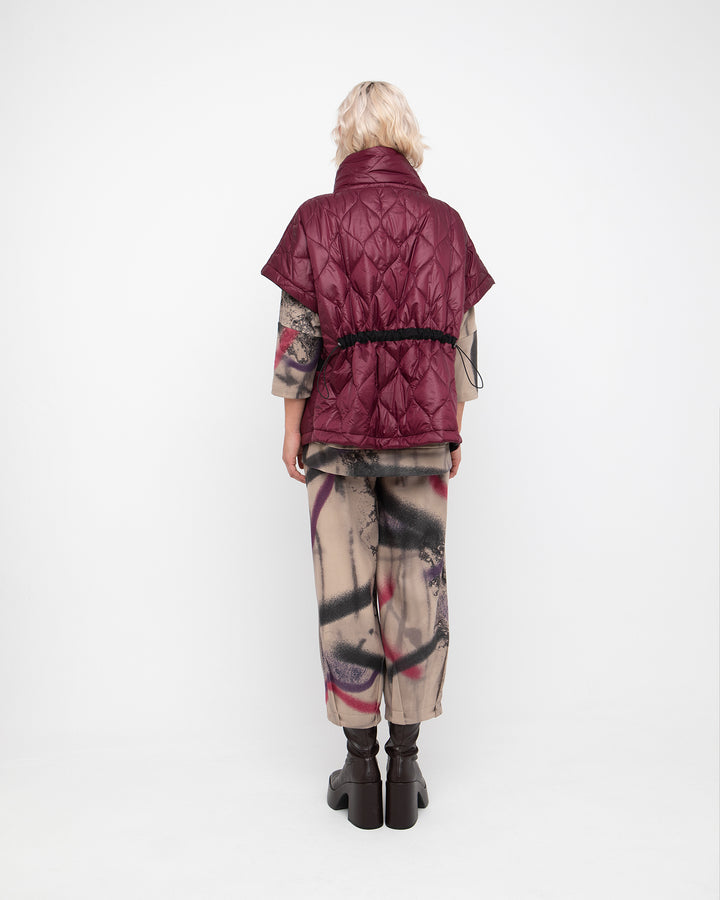Ozai N Ku Dione Cinch Reversible Vest, Burgundy