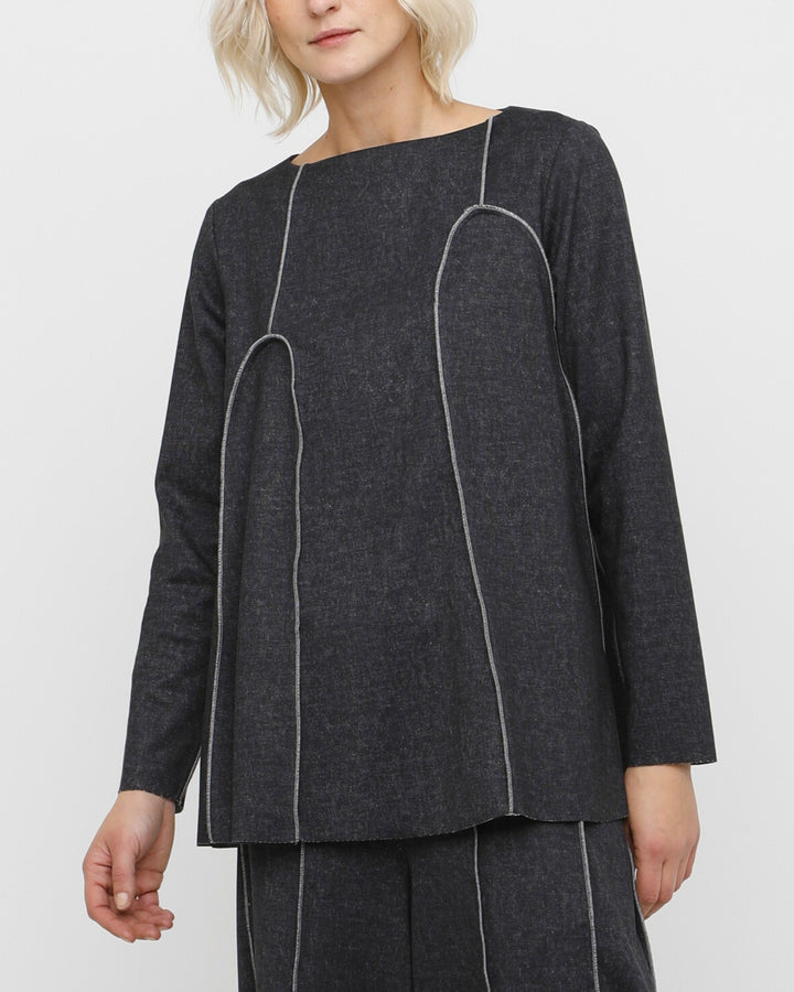 Ozai N Ku Achlys Top, Black Denim